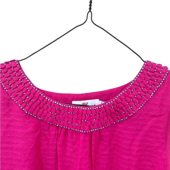 VINEYARD VINES Dobby Embellished Silk Blend Shift Dress - Picture 5 of 8